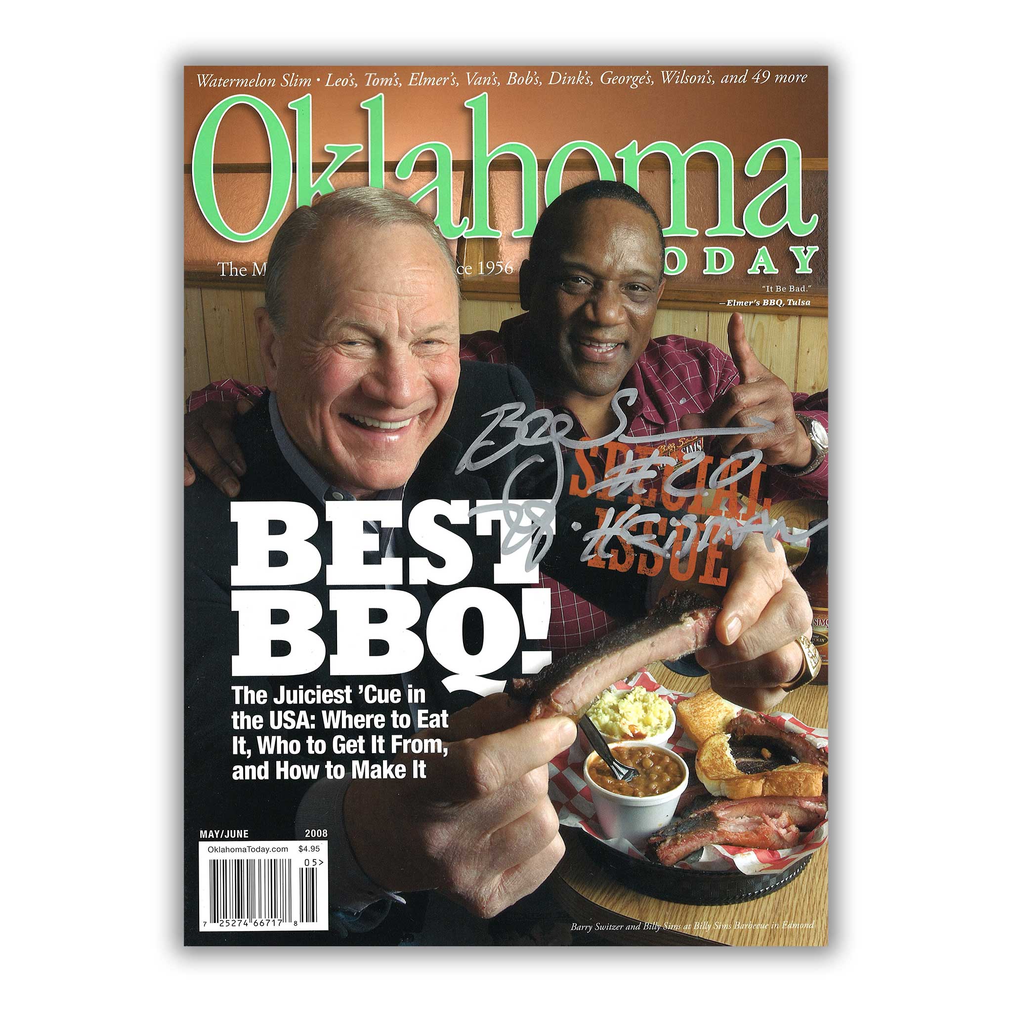 Autographed Oklahoma Today Magazine Billy Sims