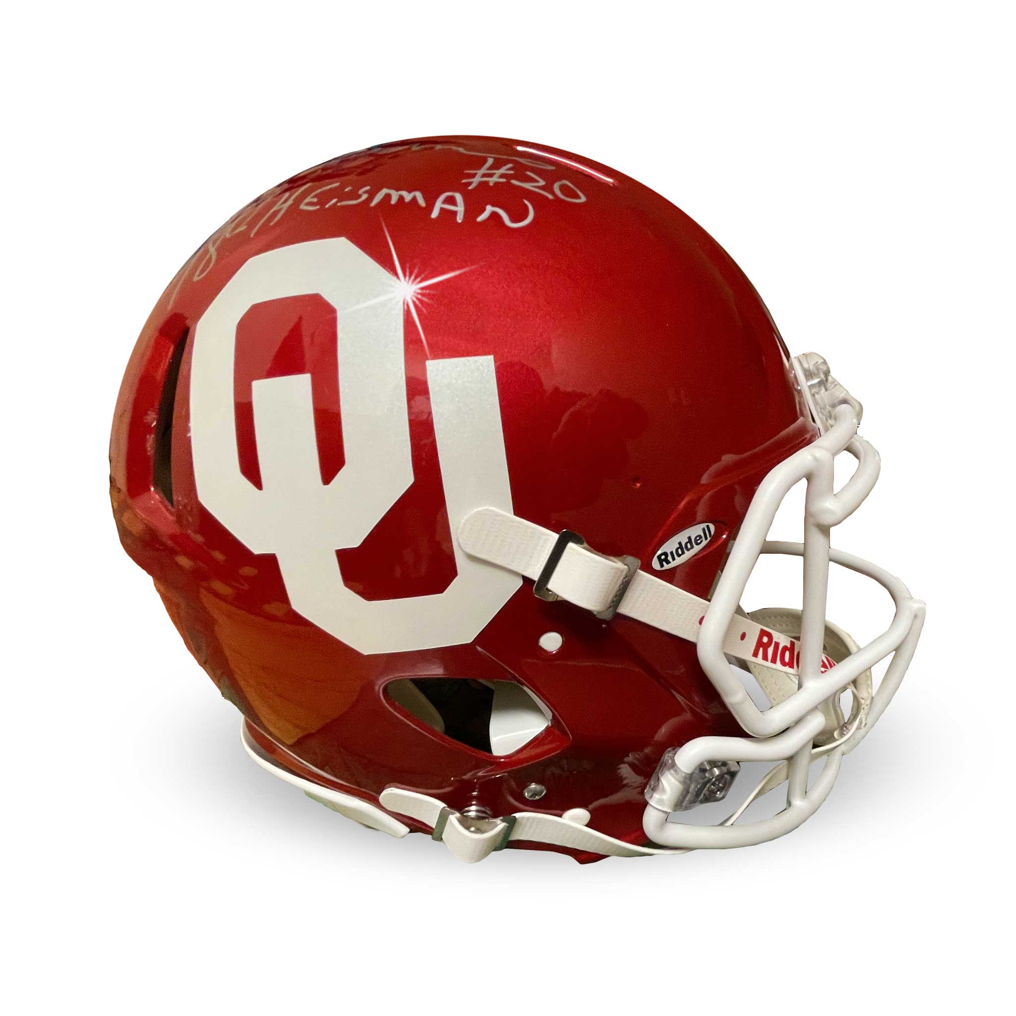 Full-Size Authentic OU Helmet Signed By Billy Sims – Billy Sims BBQ