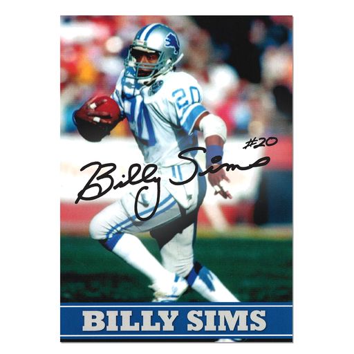 Billy Sims Autograph Photo Detroit Lions